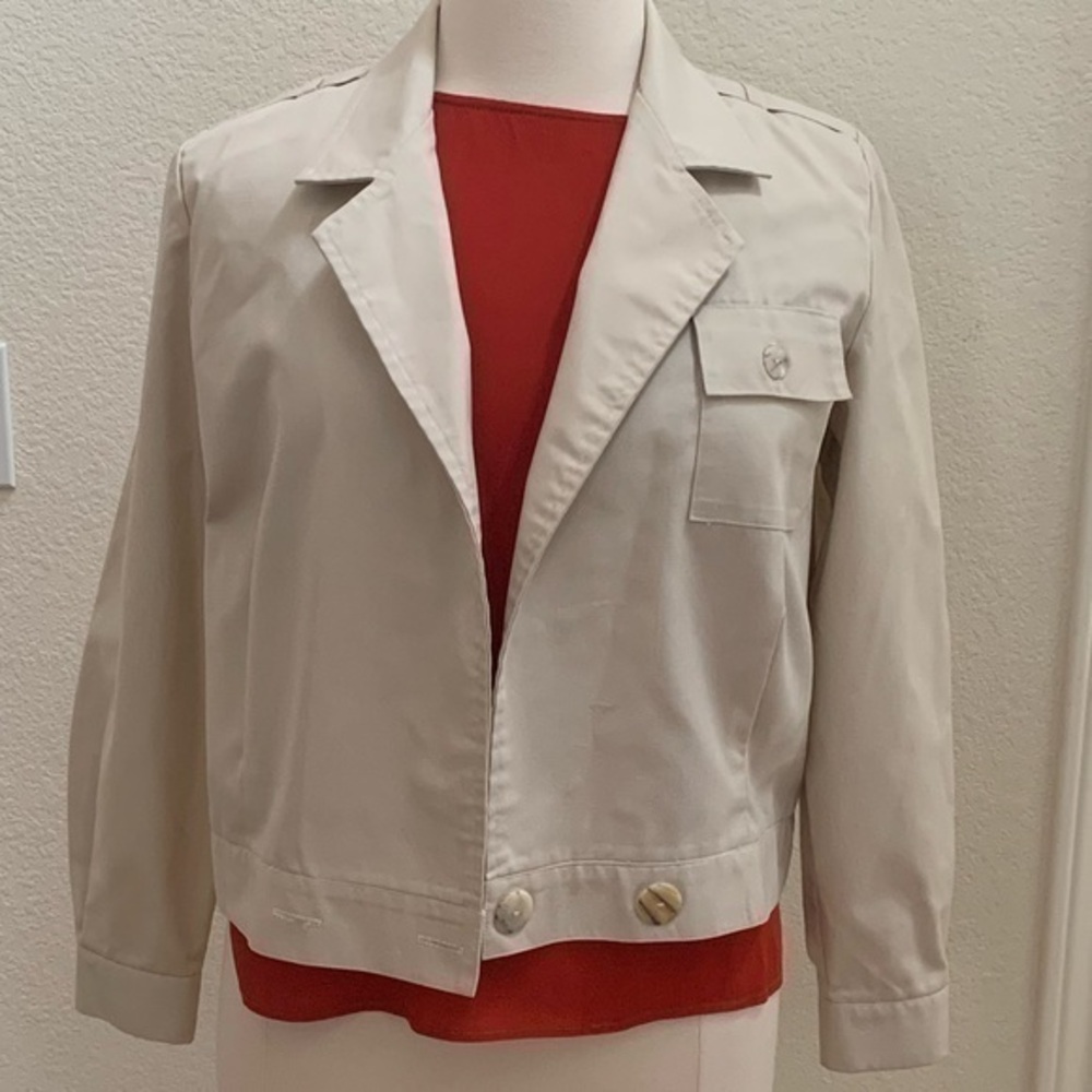 Great Connections Tan denim jacket. Size 15